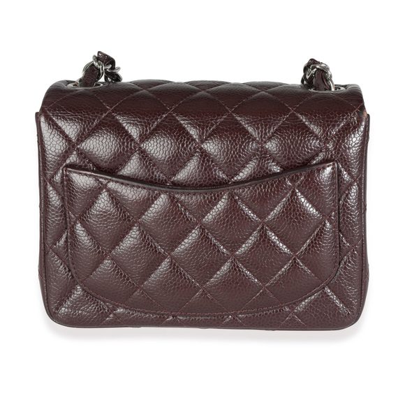 Chanel Raisin Caviar Quilted Classic Square Mini Flap Bag - Picture 3 of 8